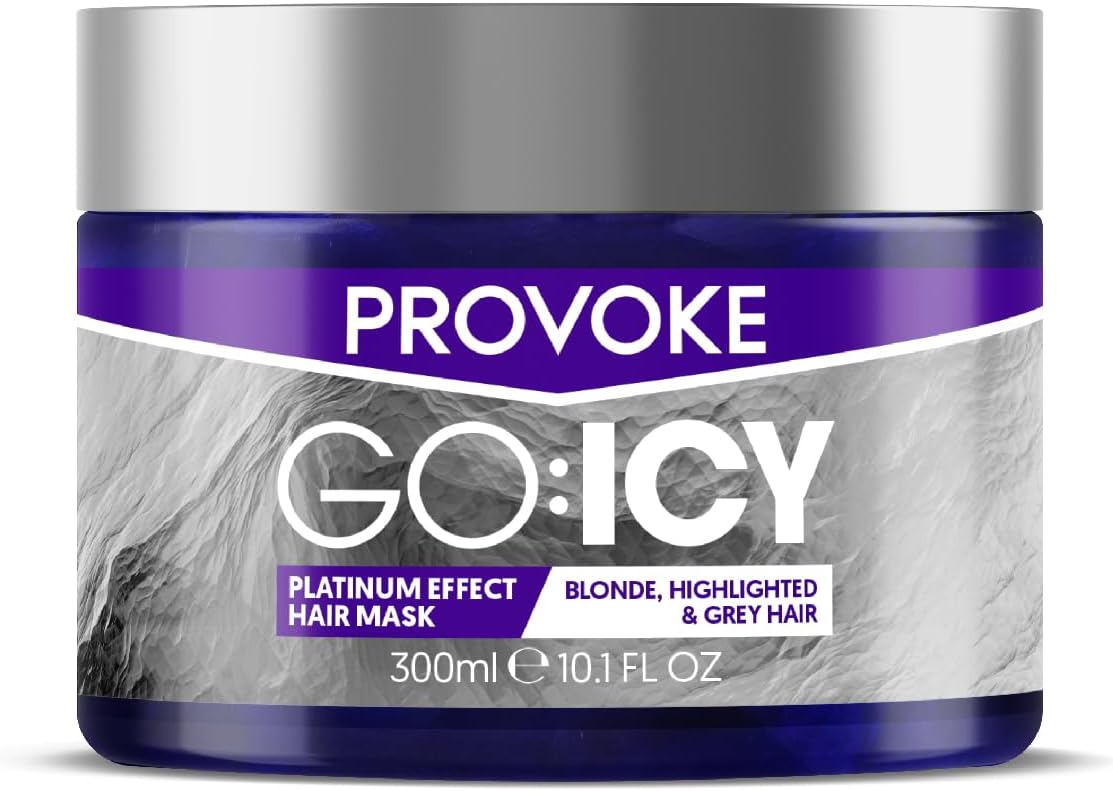 PROVOKE Go Icy Intensive Toning Hair Mask 300 ml Intensely Brightens Blonde, White and Grey Hair for An Extra Bright Icy Platinum Effect