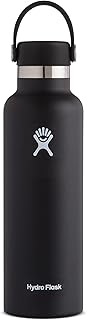 Hydro Flask Stainless Steel Standard Mouth Water Bottle with Flex Cap and Double-Wall Vacuum Insulation