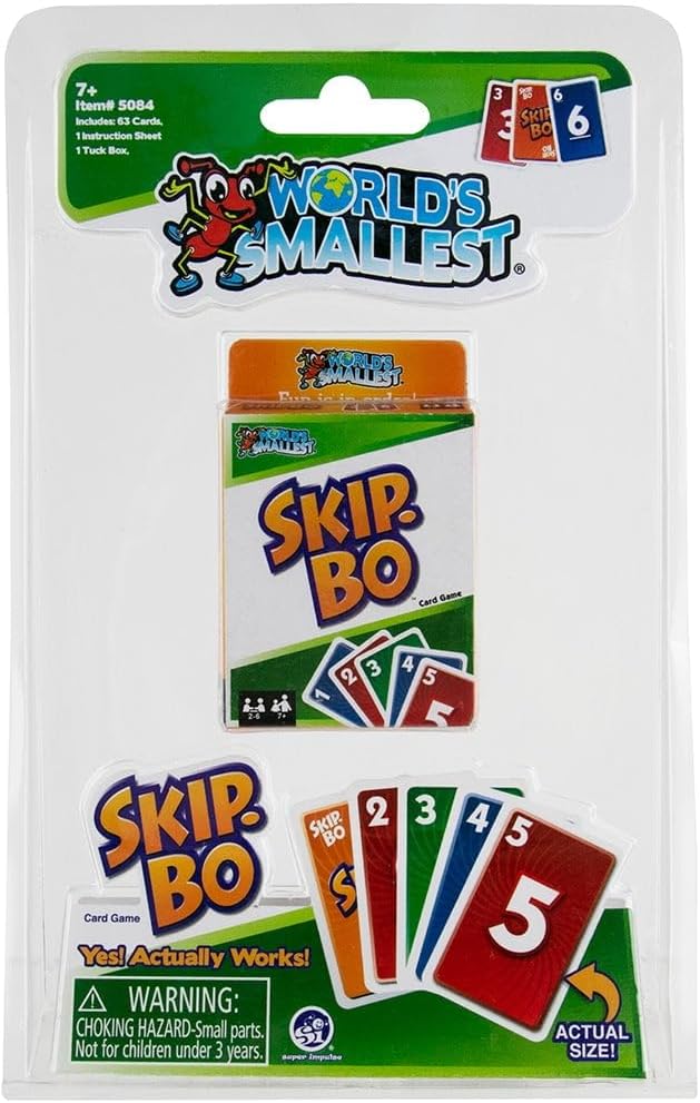 World's Smallest Skip-Bo, Super Fun for Outdoors, Travel & Family Game Night
