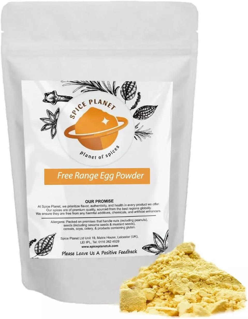 Free Range Egg Powder Premium Quality by Spice Planet Free UK P&P 25g-1.9kg (90g)