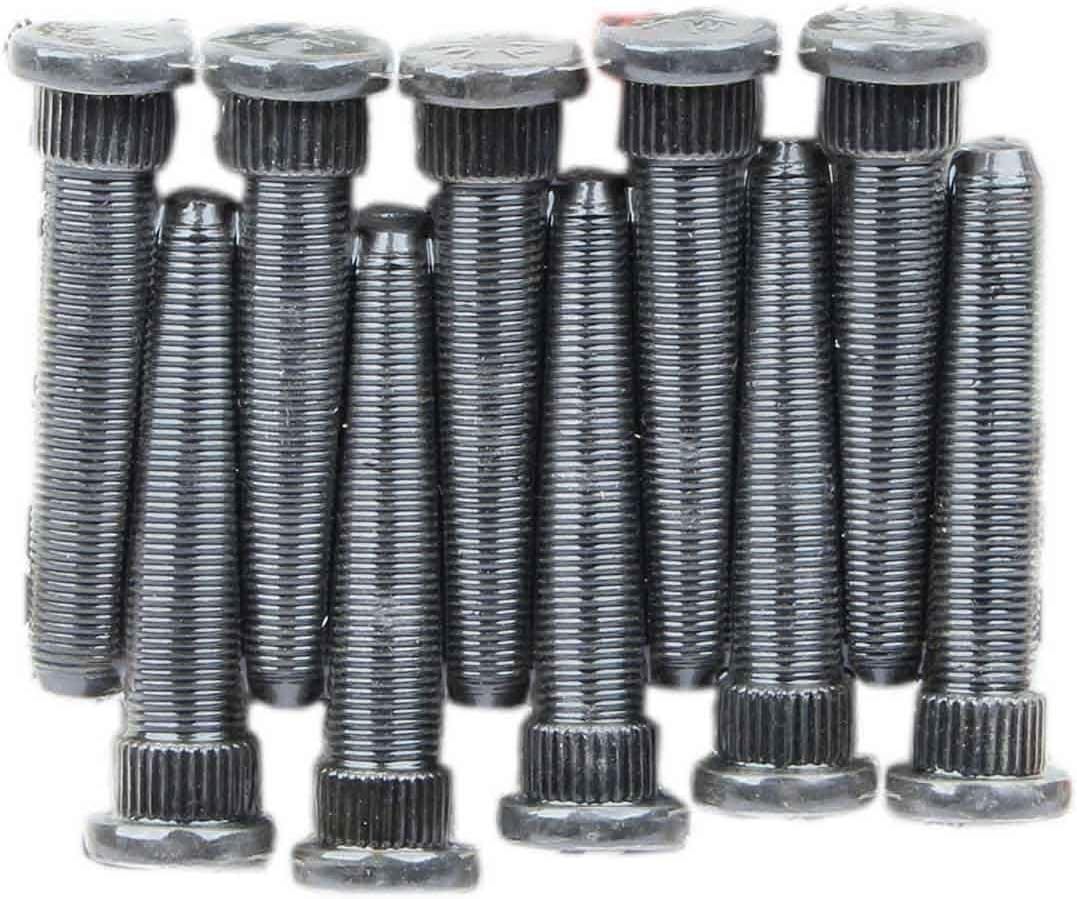 Moser Engineering Wheel Stud, 1/2-20 in Thread, 3.000 in Long, 0.625 Knurl, Steel, Black Oxide, Set of 10