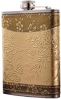 8-Ounce Golden Pattern Hip Flask Is Suitable for Everyone. It's a Personalized, Vintage-Style, Leak-Proof Pocket Flask, Perfect for Men/Women During Climbing, Camping, Barbecues, Bar Parties