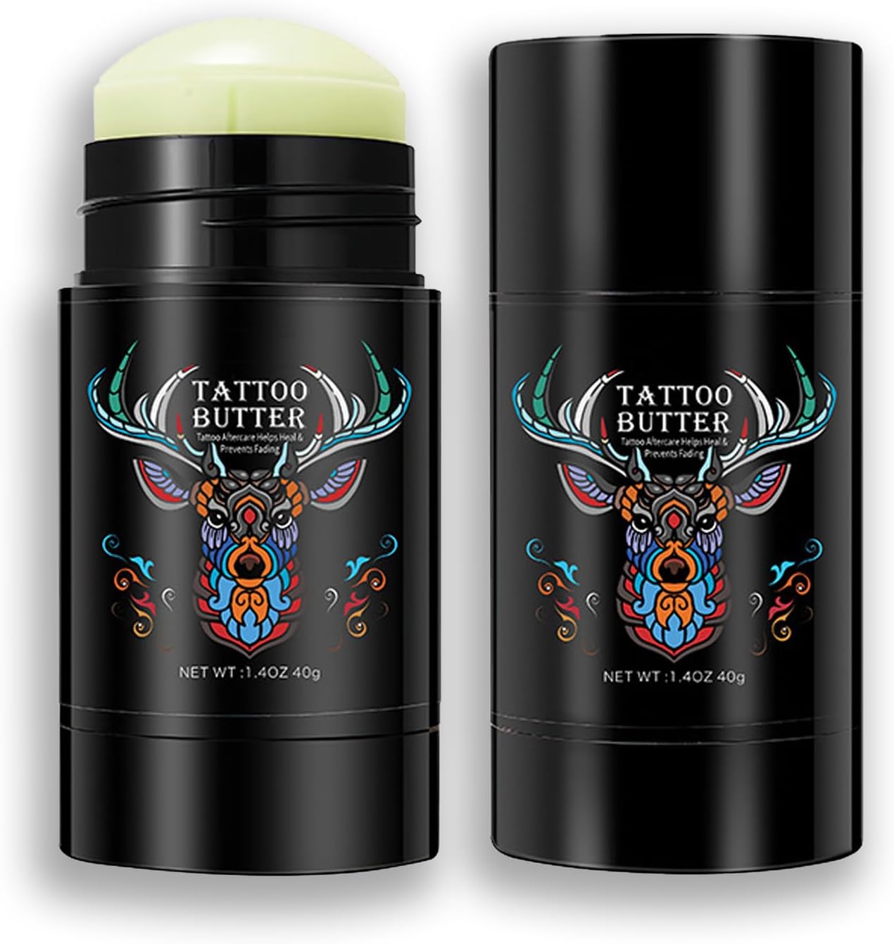 Tattoo Balm - Tattoo Aftercare Cream - Natural Moisturiser for New & Old Tattoos - After Care Butter Balm with Colour Enhancement - Gentle Body Care Balm for Women & Men, 40g