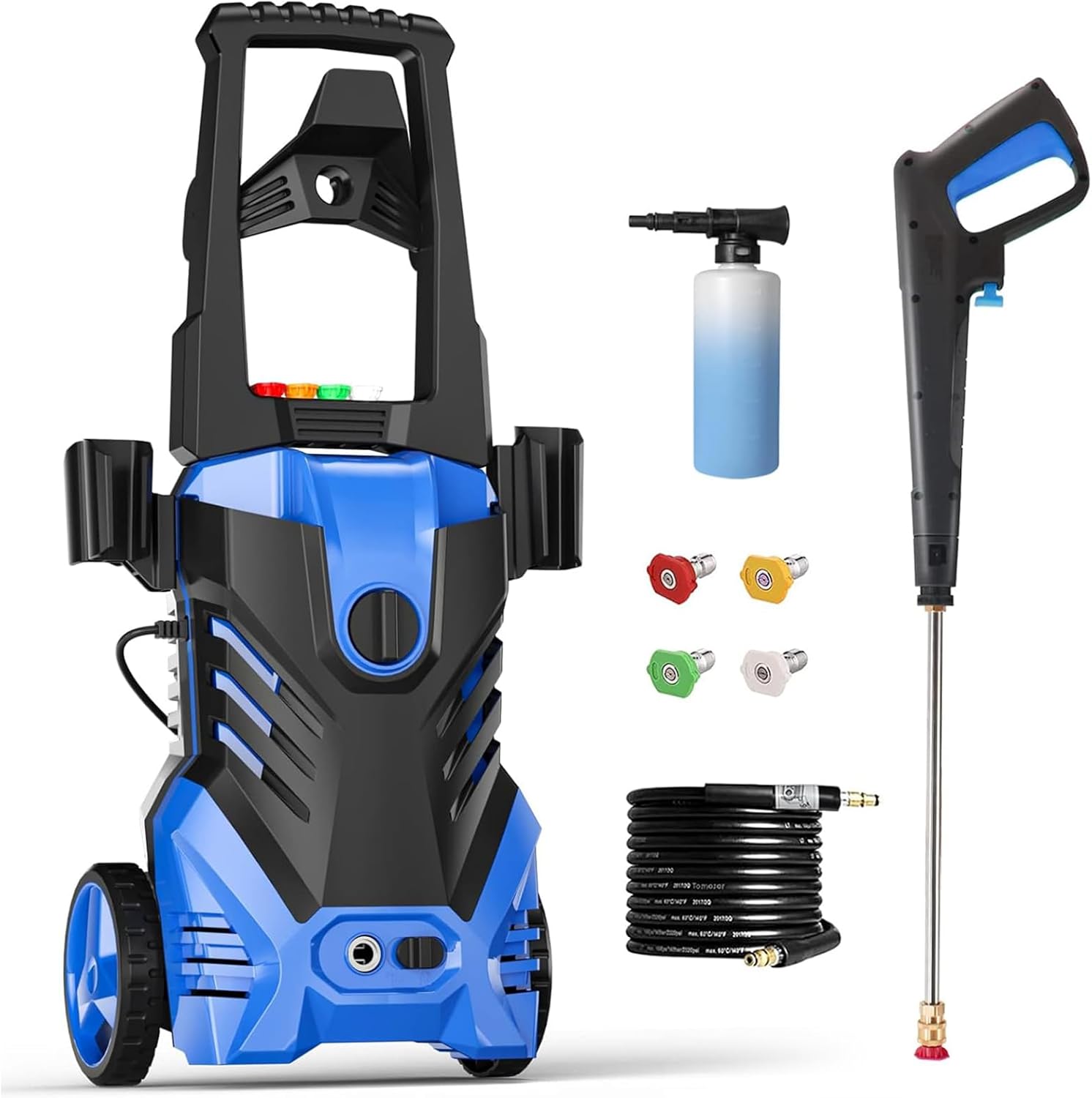 Electric Pressure Washer 4800PSI-Max 3.2GPM Power Washer with 25 Feet Hose,16.4 Feet Power Cord, Car Wash Machine Blue Ideal Cleaning for Garden