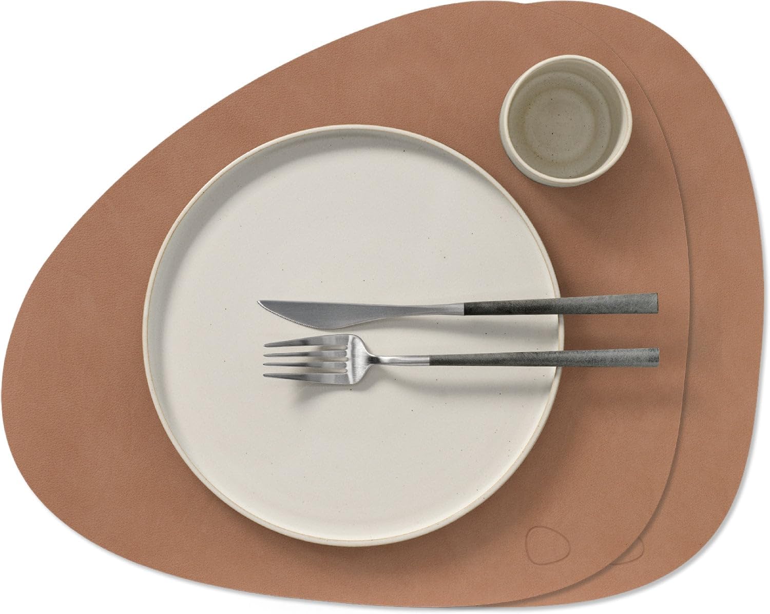 LIND DNA Nupo Placemats Leather Dusky Pink Curved 44 x 37 cm Set of 2