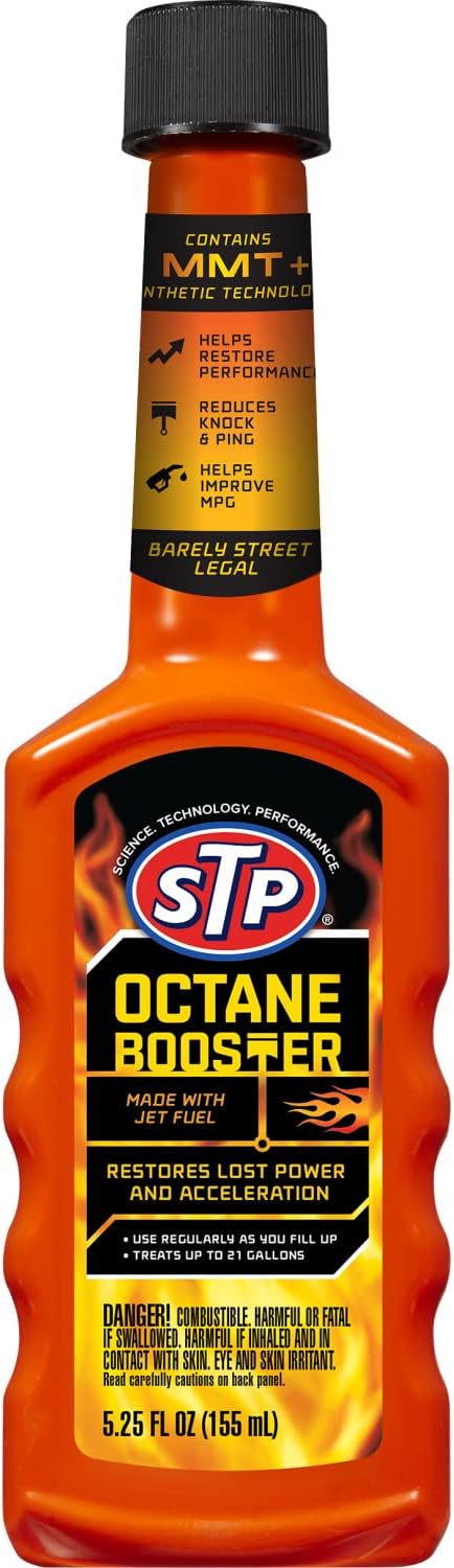 STP Octane Booster, Bottled Fuel System Cleaner Restores Lost Power and Acceleration, 5.25 Oz, STP