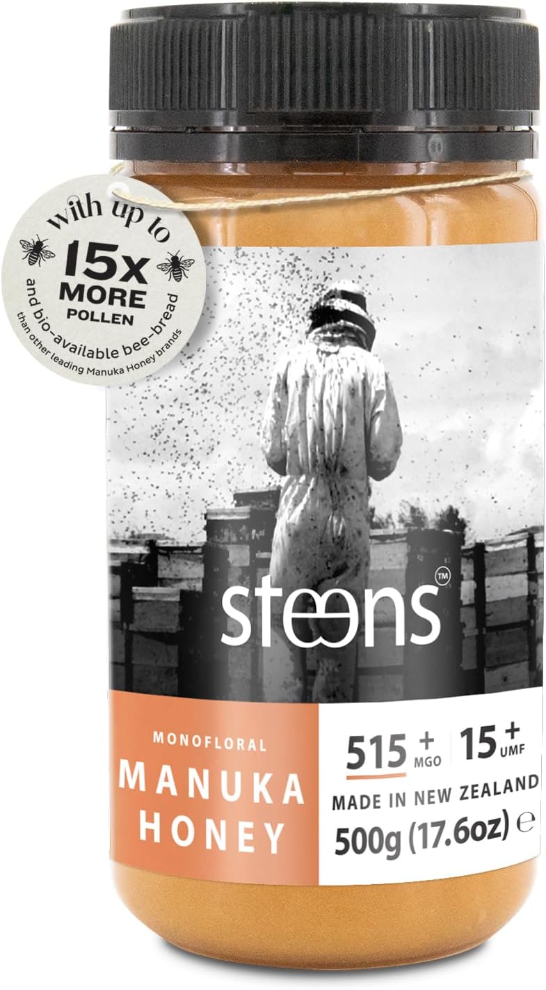 Steens Manuka Honey - MGO 515+ - Pure & Raw 100% Certified UMF 15+ Manuka Honey - Bottled and Sealed in New Zealand - 500g