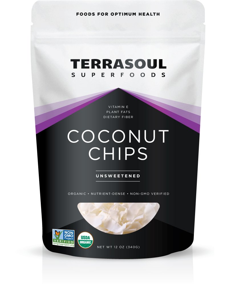 Terrasoul Superfoods Raw Coconut Chips (Organic), 12-ounce