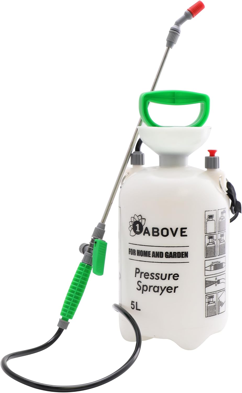 1ABOVE 5 Litre Garden Pressure Sprayer, Weed Killer, Water Pump Sprayer Ideal for Spraying water, Fertiliser, Herbicides, Pesticides, Detergent and Preservatives