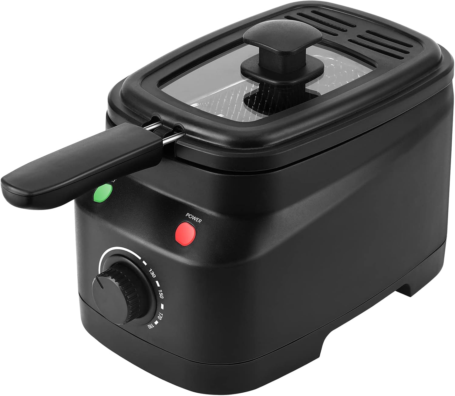 Mini Deep Fat Fryer Deep Fryer, 1.5L Deep Fat Fryers for Home Use Easy Clean, Chip Fryer with Adjustable Temperature Control, Stainless Steel Basket