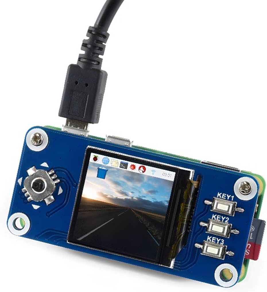 waveshare 1.3inch LCD Display HAT for Raspberry Pi 4B/3B+/3B/2B/Zero/Zero W/Zero WH, IPS Screen 240x240 Pixels RGB, 65K Display Color with Embedded Controller Communicating via SPI Interface