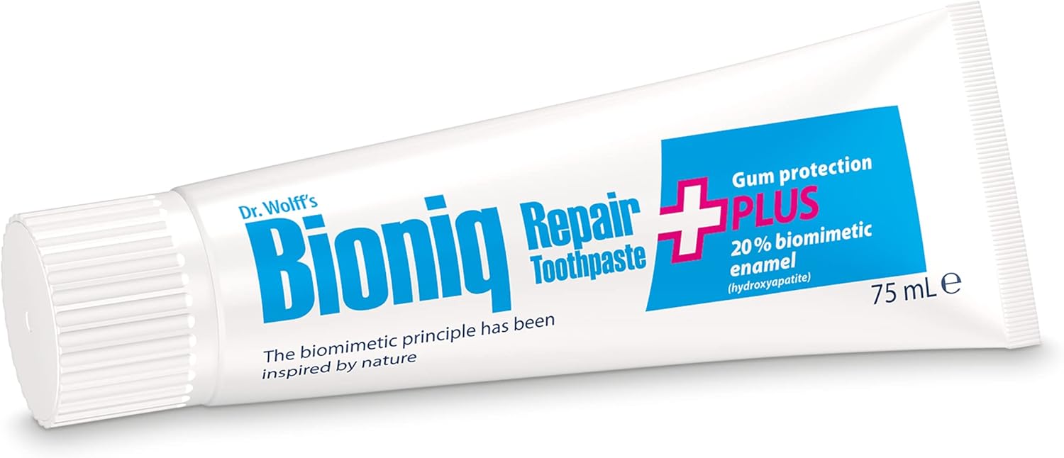 Dr. Wolff's Bioniq Repair Plus Toothpaste 75ml | Sensitive Toothpaste with Added Gum Protection | Fluoride-Free Toothpaste for Daily Use | Enamel Repair Toothpaste | Toothpaste for Travel & Home