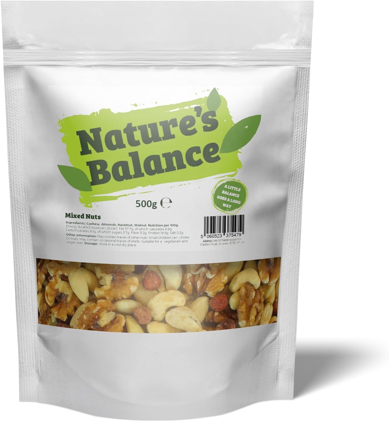 Natures Balance Mixed Nuts Walnuts Cashews Almonds Hazelnuts 500g