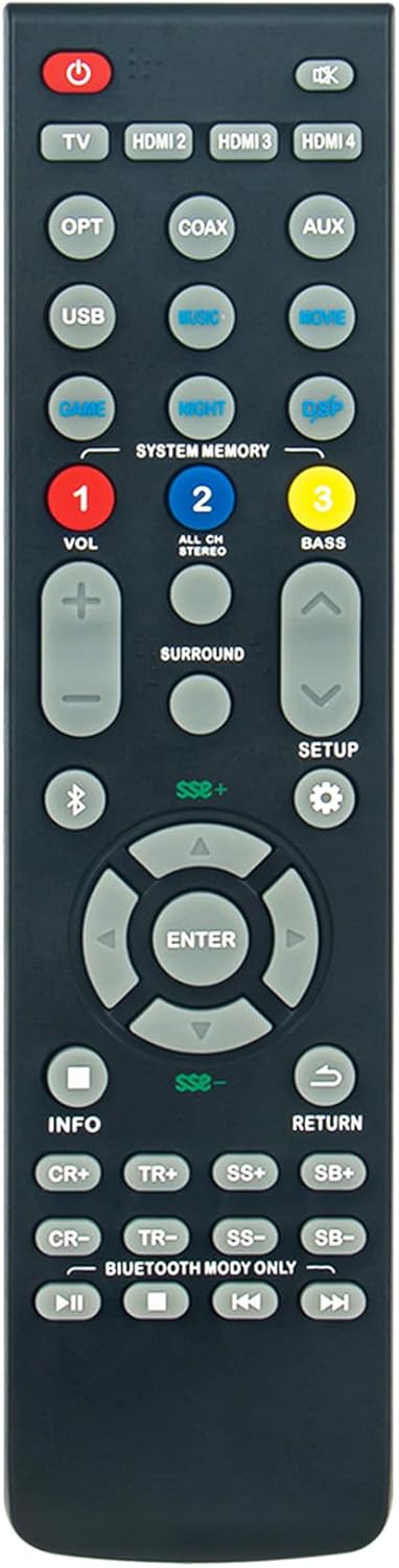 Replacement Remote Control Applicable for Nakamichi Shockwafe Ultra 9.2 SSE DTS:X/Shockwafe Ultra 9.2 eARC/Shockwafe Pro 7.1 Soundbar