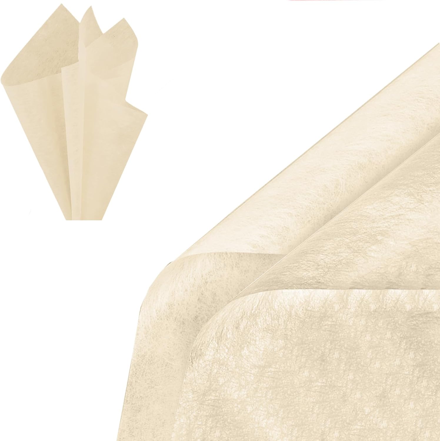 80 Sheets Cotton Bouquet Wrapping Paper,17 * 22inch Non-Woven Withdrawable Pleated Floral Wrapping Gift Packaging Paper Flower Shop Supplies for DIY (White)