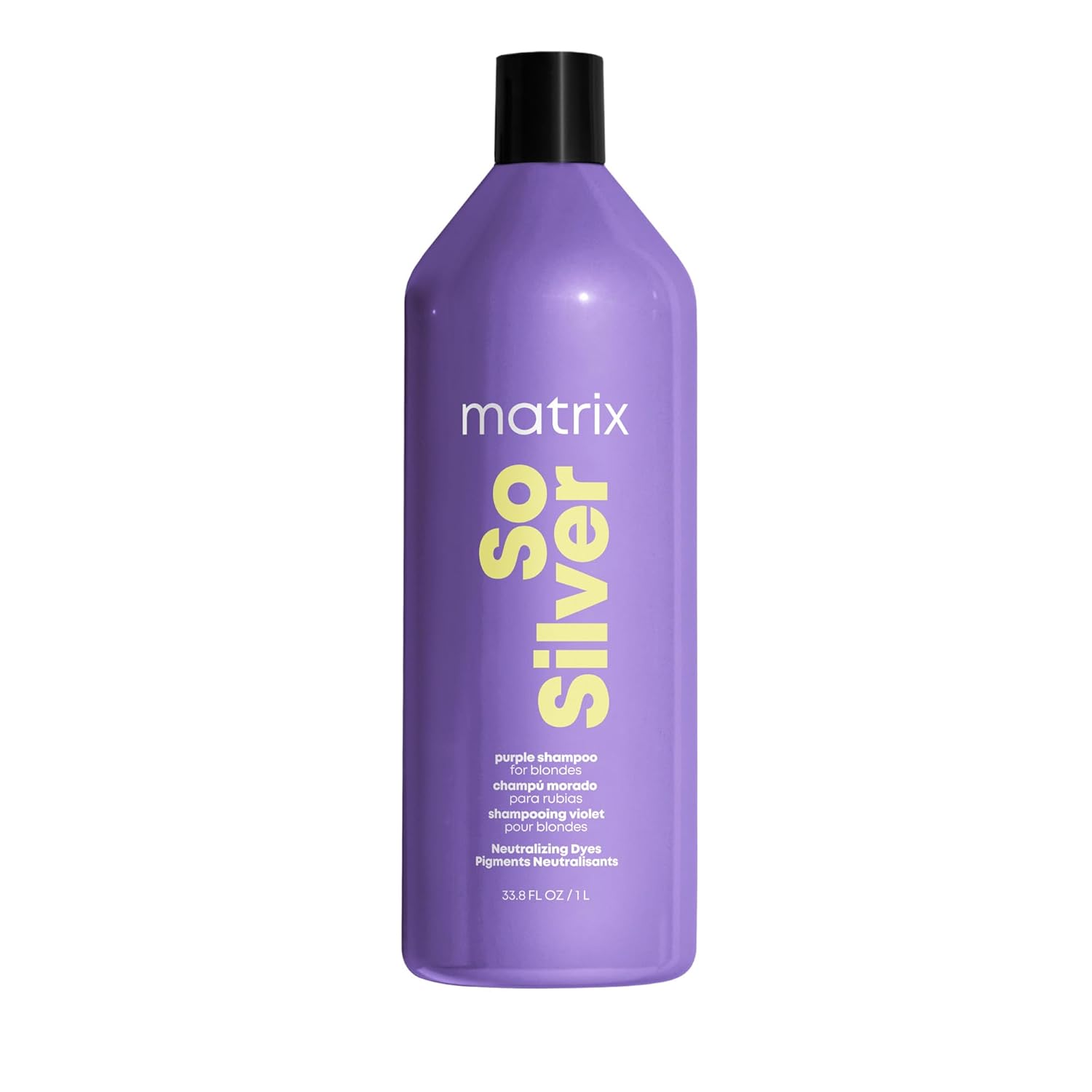 Matrix So Silver Purple Shampoo - Neutralizes Yellow Tones, Color Depositing, Brightening & Toning, For Color Treated, Blonde, Grey, White and Platinum Hair, Vegan