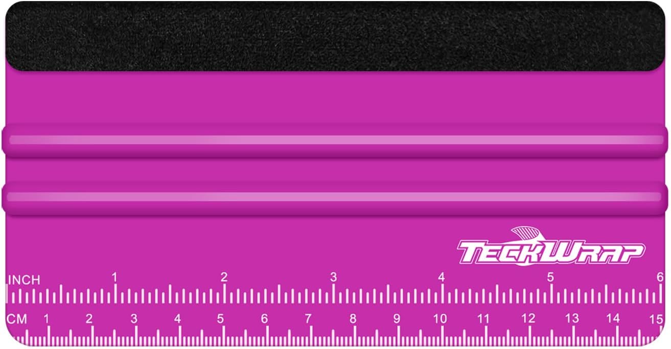 TECKWRAP Professional Squeegee Tool for Vinyl Decals, Inkjet Vinyl Sticker Paper,and Wallpaper - 6"x2.9", Scratch-Free Application (Pitaya)
