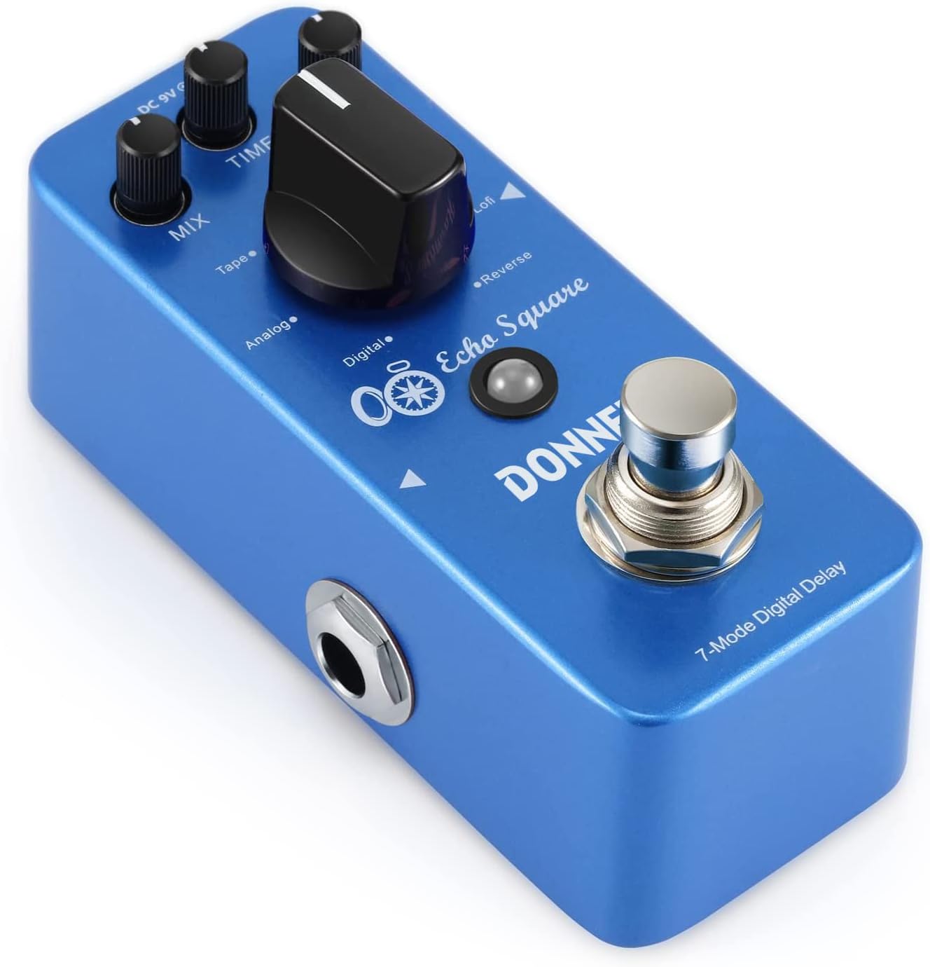 Donner Digital Delay Pedal, Echo Square Delay Guitar Pedal, 7 Effects Digital Analog Tape Mod Sweep Lofi Reverse for Electric Guitar and Bass True Bypass