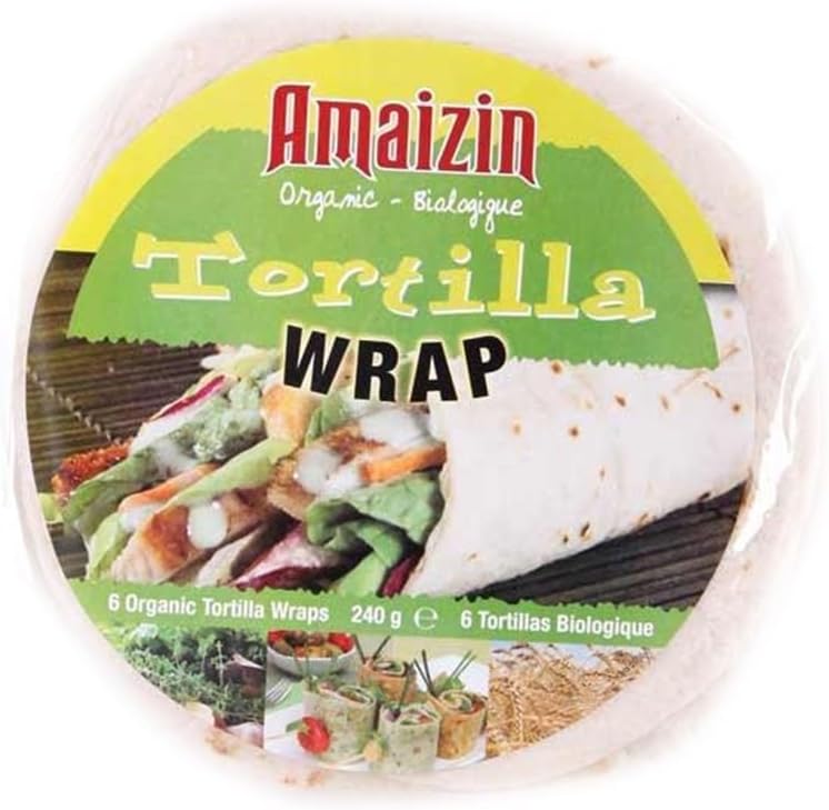 (Pack of 6) - Organic Wheat Flour Tortilla Wraps | AMAIZIN