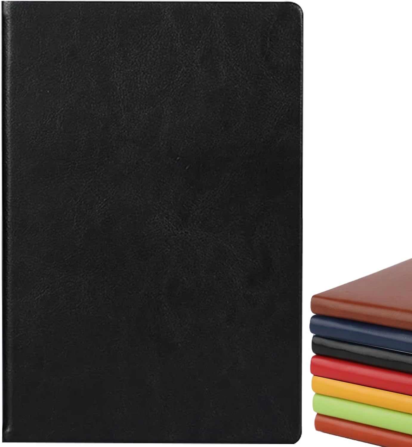 Senshuomy A5 Notebook,Hardback Note Book,2025 Diary,PU Leather Journal Notepad with 80 Gsm Lined Paper,Which Is Suitable for Office,School,Business Writing & Note Taking,200 Pages-Black