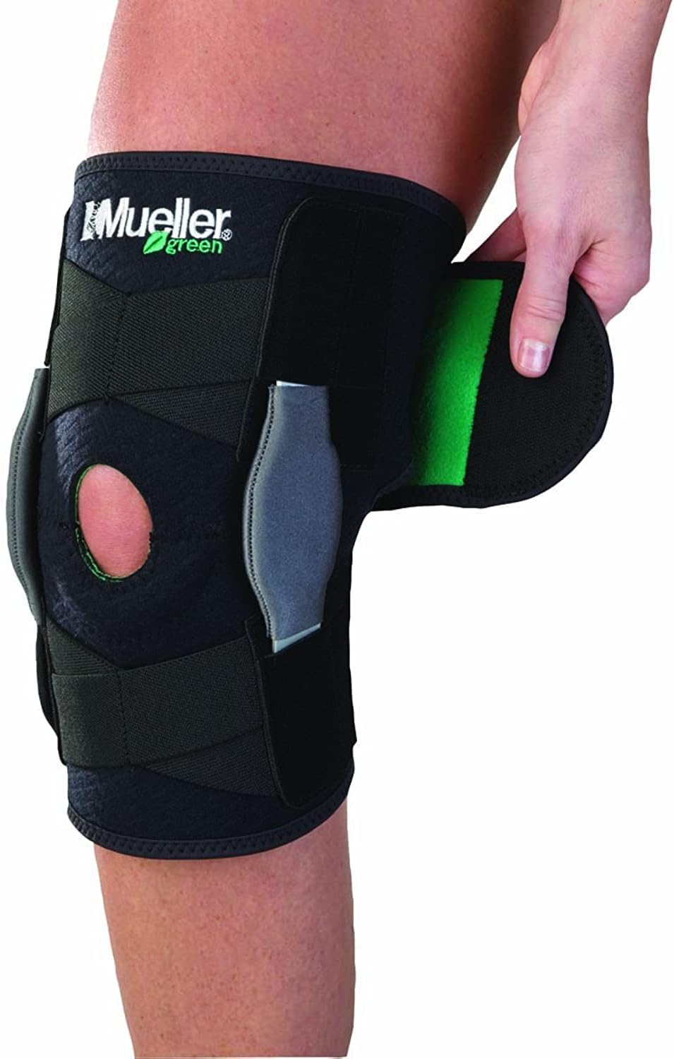 Mueller Green Line Adjustable Hinge Knee Brace - One Size, Black