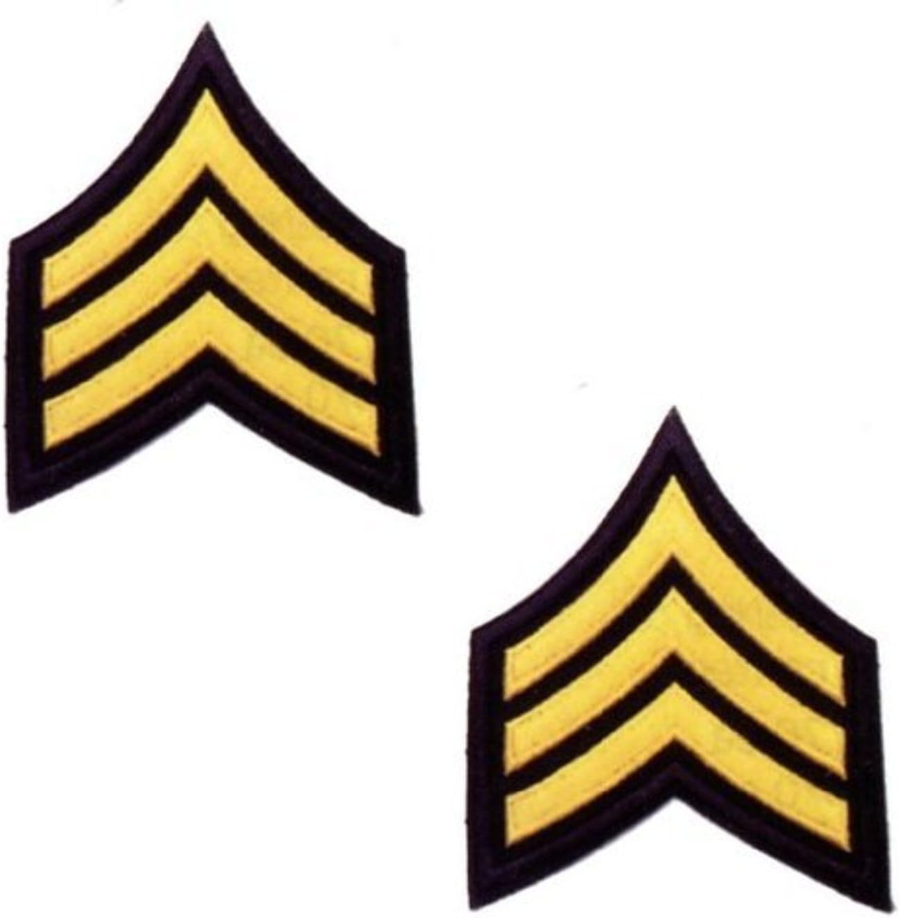 Gold Black Police Deputy Sheriff Security Sergeant Uniform Chevrons Patch 2