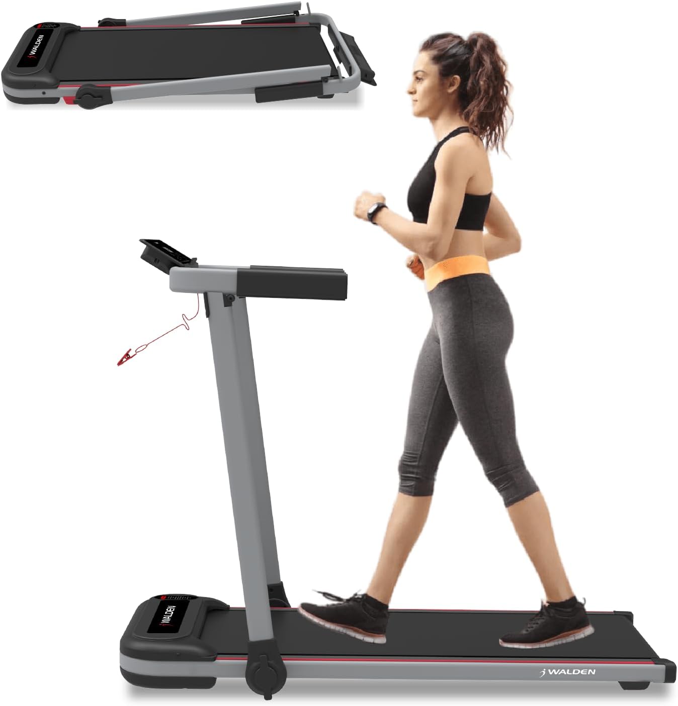 Electric Treadmill Folding Treadmill 10 km/h 1-2.5PS 6/12 Preset Programmes LCD Screen 1-10