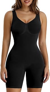 SHAPERX Women's Shaping Mid-Thigh Bodysuit Tummy Control Shapewear Seamless Sculpting Body Shaper