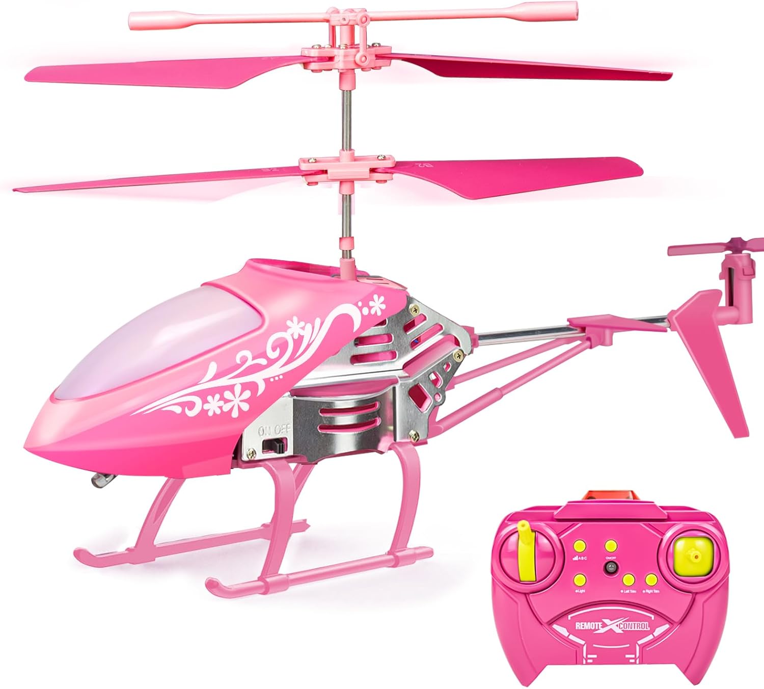 Remote Control Helicopter for Kids| Toys for Ages 5-7 8-10| Rc Helicopter Toys w/t LED Lights, 3.5 Channel, Gyro Stabilizer, Altitude Hold, 2.4GHz Helicopter Toys for Beginner Boys Girls Indoor- Pink