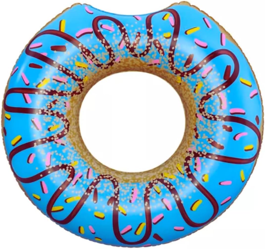 Bestway Doughnut Swim Ring in Blue - 107cm | Pool Inflatable for Adults, Teens & Kids | Fun Food Inflatables for Swimming | Durable Rubber Ring for Swimming | Pool Floats & Toys, Donut frenzy