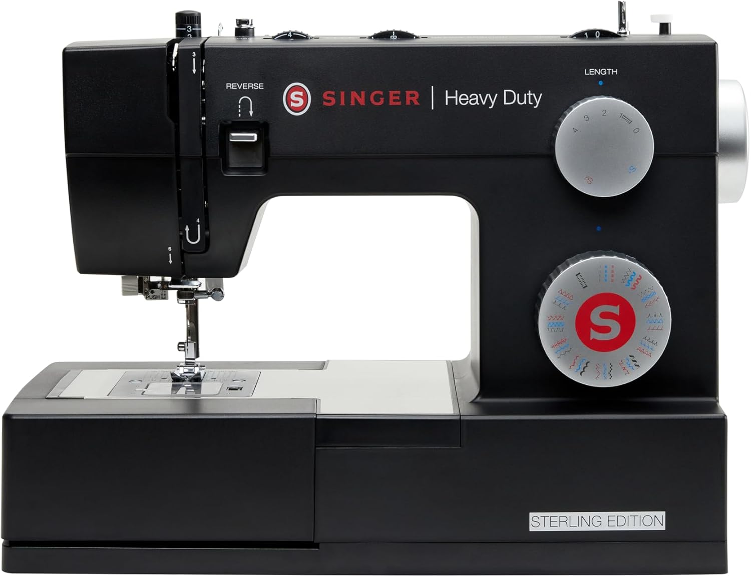SINGER® Sterling Edition Heavy Duty 4432 Sewing Machine with Accessory Kit | Strong Motor with Enhanced Piercing Power, 110 Stitch Applications, Full Metal frame & 1-step Buttonhole