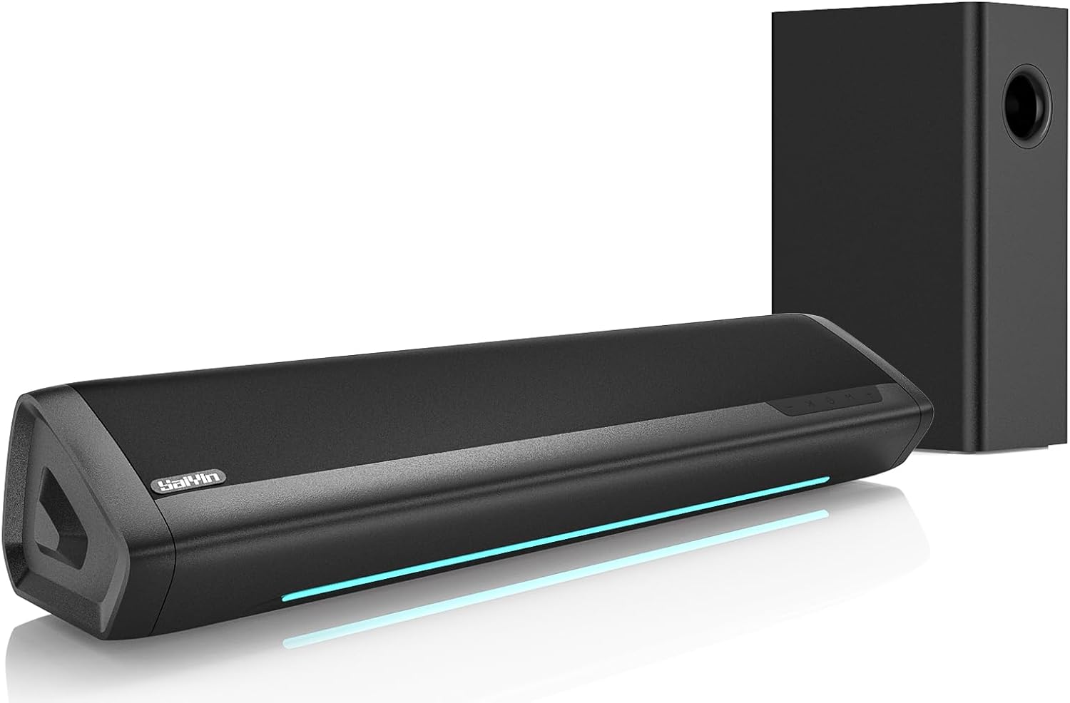 Saiyin 17-inch TV Soundbar - 2.1ch Surround Sound System with Adjustable Bass, Volume Indicator and Bluetooth/Optical/AUX Input for PC, Projector