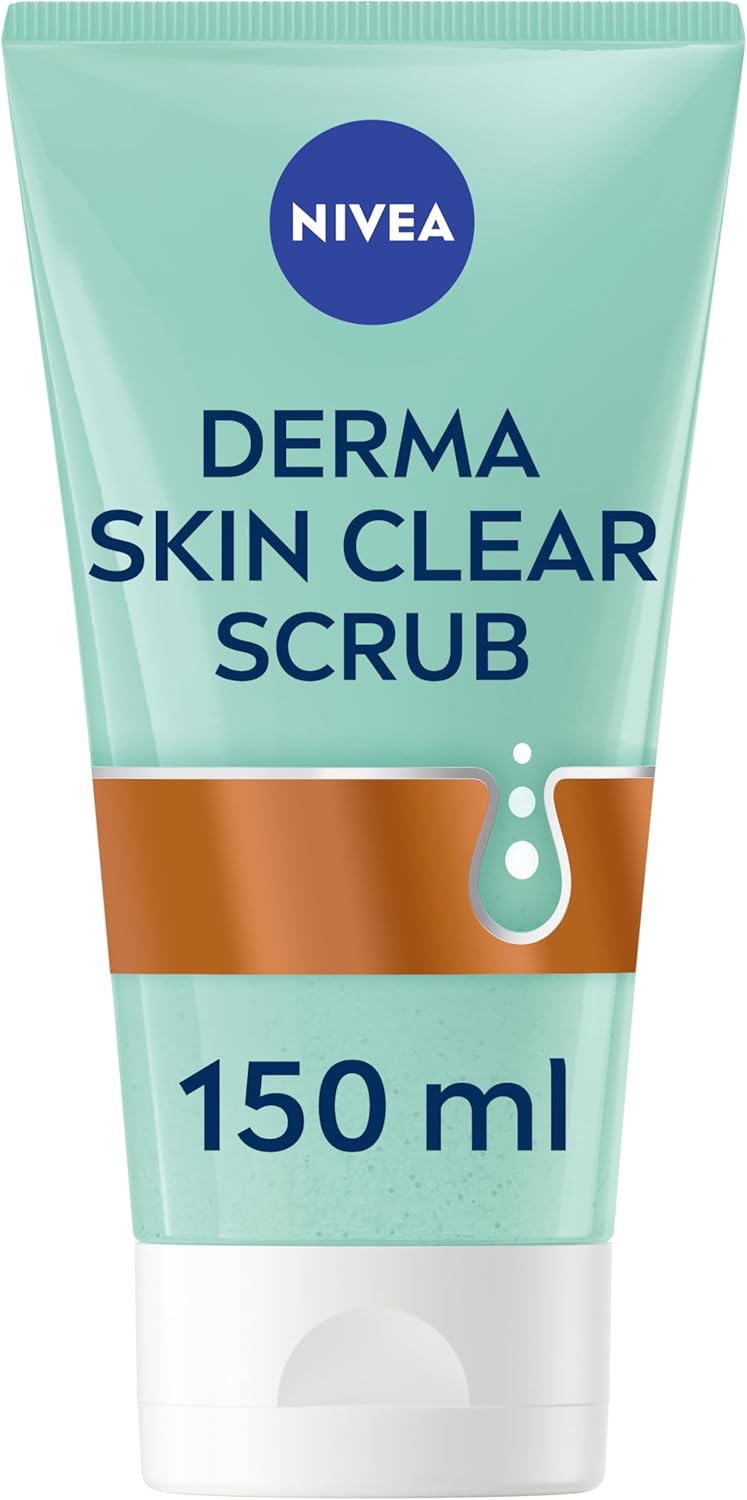 NIVEA Derma Skin Clear Scrub (150ml), Exfoliating Face Scrub, Salicylic Acid Face Scrub Enriched with Niacinamide to Unclog Pores and Refine Skin Textures, For Blemish-Prone Skin,Packaging may vary