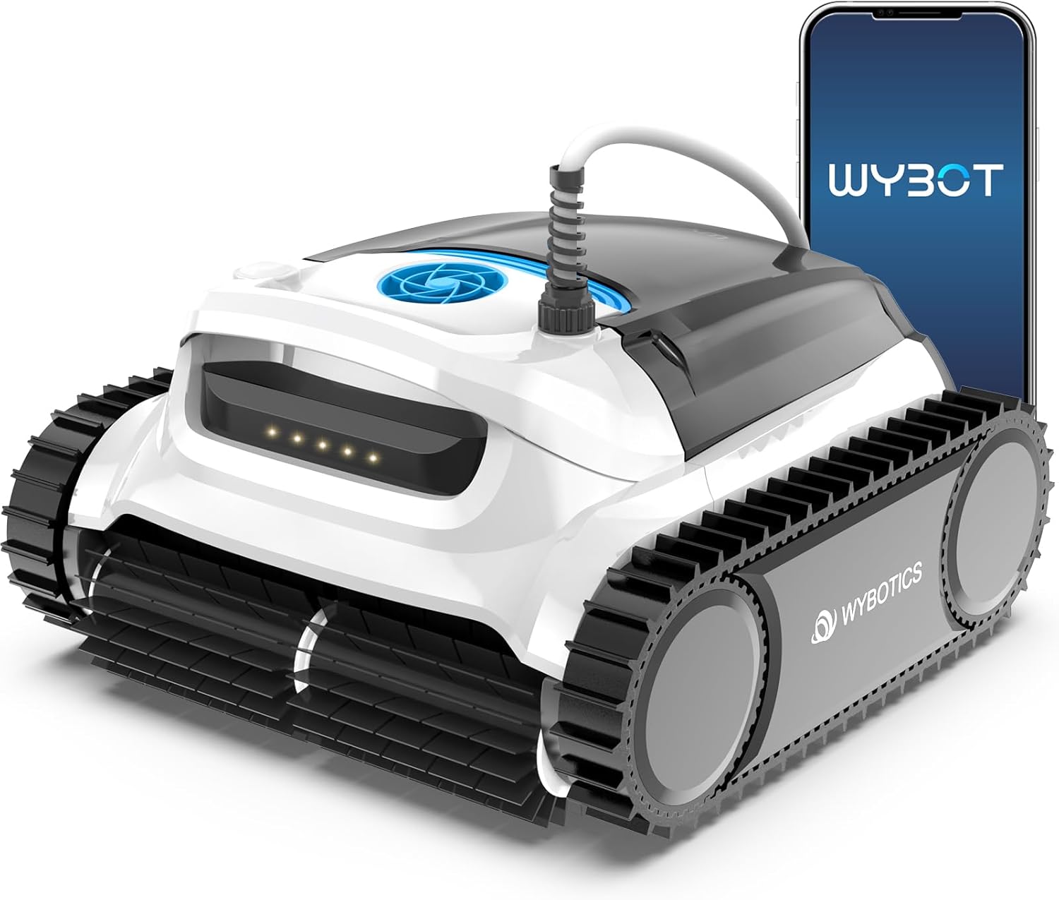 WYBOT M100 Corded Robotic Pool Cleaner with APP, Pool Vacuum Robot with Powerful Suction, Ideal for Above/In-Ground Pools up to 60ft