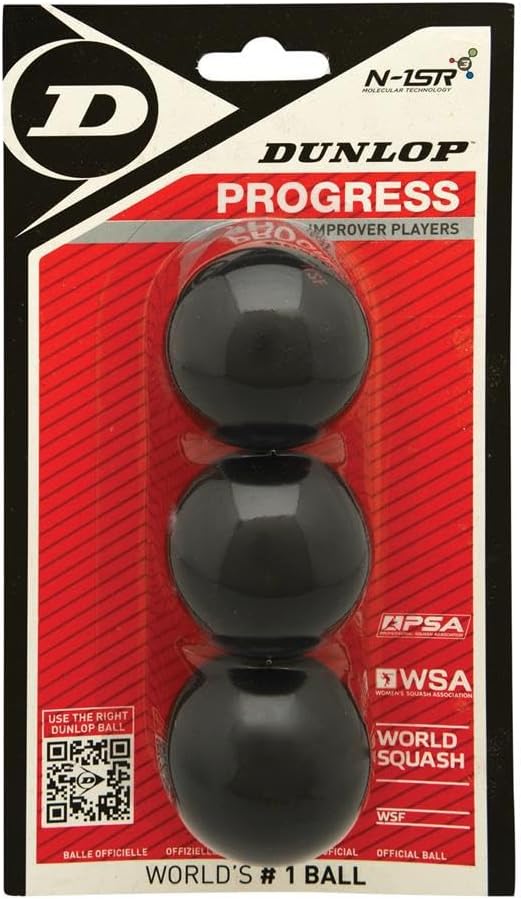 DUNLOP Progress Squash Balls. 3-Pack