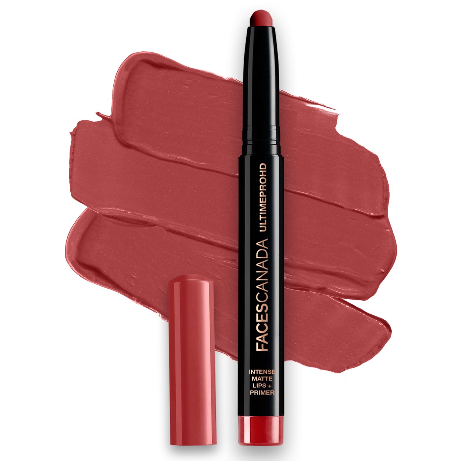 Ultime Pro HD Intense Matte Lipstick + Primer - Bloodmoon (Red) | 9 Hour Long Lasting Lip Color | Lightweight & Smudge Proof Matte Finish | 0.05 Oz/1.4g