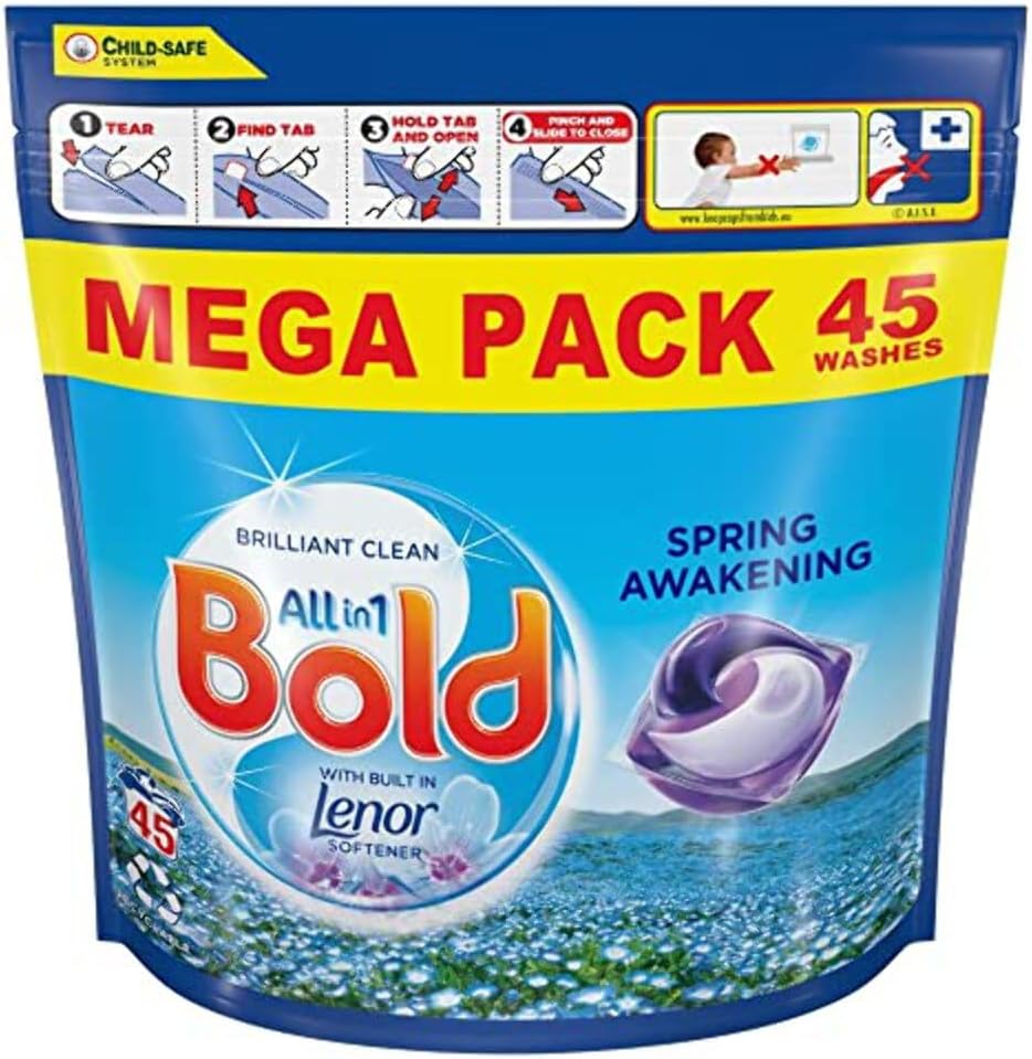 Bold All-in-1 Pods Washing Capsules Spring Awakening 45 Washes