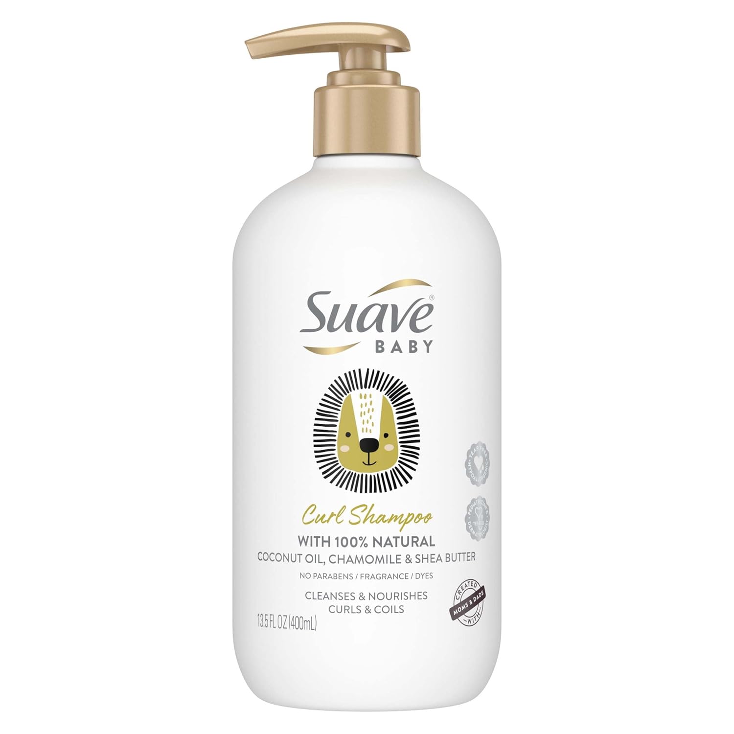 Suave Baby Curl Shampoo for Curly, Coily Hair, with 100% Natural Coconut Oil, Chamomile & Shea Butter No Parabens, Fragrance, Dyes 13.5 OZ
