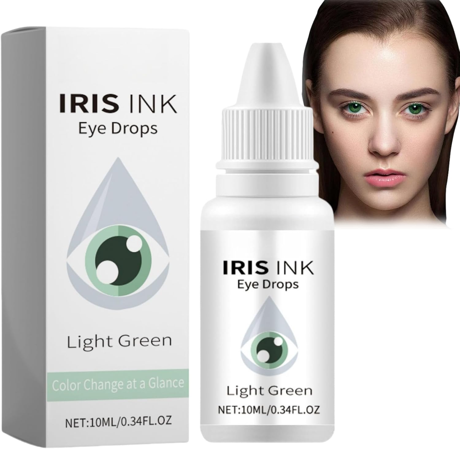 Fancy Drops Eyes Colour,Dazzling Eye Drops,Color Changing Eye Drops,Eye Color Changing Drops,Irisink Eye Drops,Eye Brightening Drops,Change Eye Color,Natural Moisturising Eye Drops for Dry Eyes(Green)
