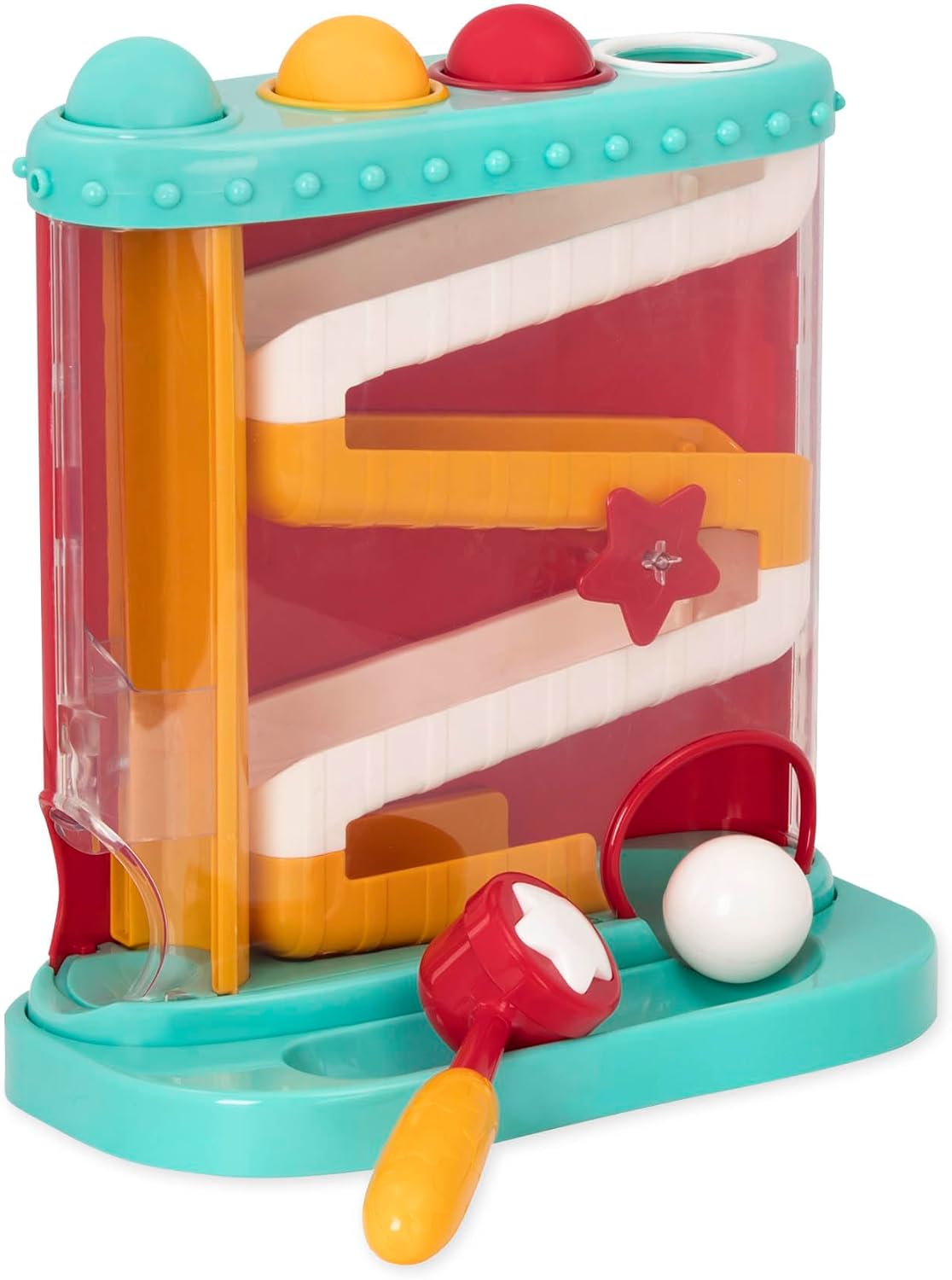 Battat – Pound – a – Ball Toy – Ball Maze for Babies – Fine Motor Skill Toy – 12+ Months – Pound & Roll, Light Blue