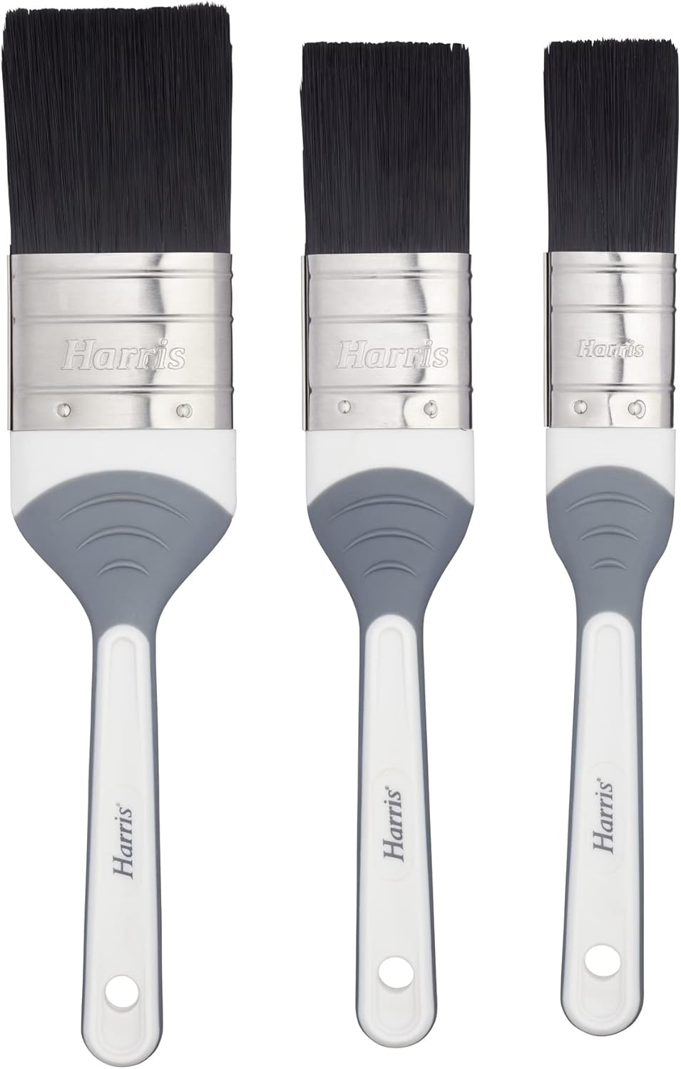 Harris Seriously Good 3 Pack Gloss Flat Brush Set, 1in, 1.5in, 2in, Angled