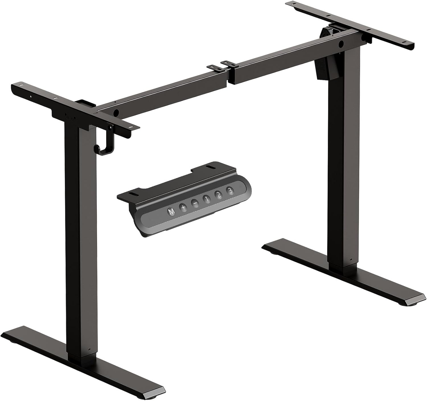 OffiGo Standing Desk Frame, Height Adjustable Desk Legs, Electric Sit Stand Smart Rising Table with 3 Memory Function, Computer Table for Home Office, Black
