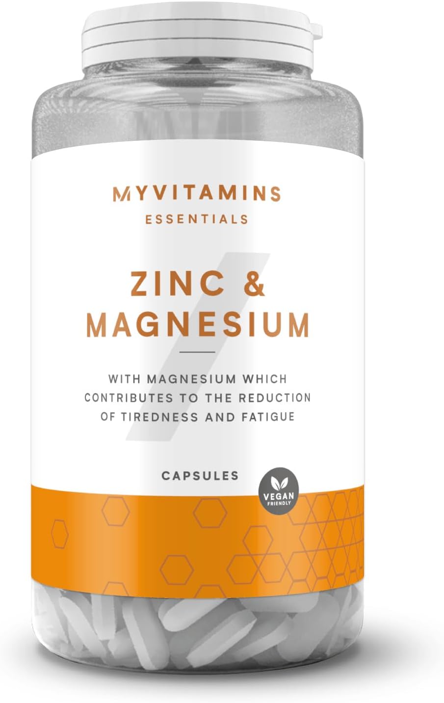 Myvitamins Zinc & Magnesium Capsules | High-Strength Blend with Vitamin B6 | Supports Immunity, Energy, Testosterone & Bone Health | 90 Vegan Friendly Capsules