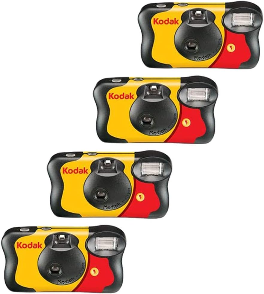 Kodak Fun Saver 35mm One-Time-Use Disposable Camera with Flash, 27 Exposures, 4-Pack