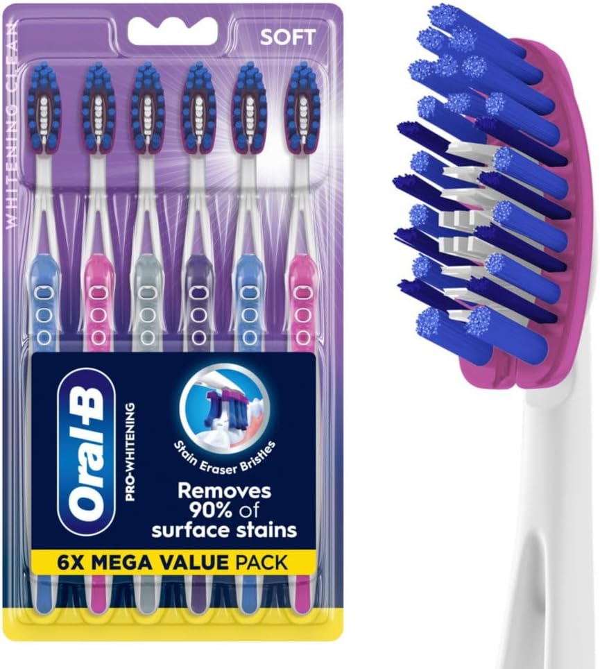 Oral-B 3D White Pro-Flex Toothbrushes, Soft, 6 Count
