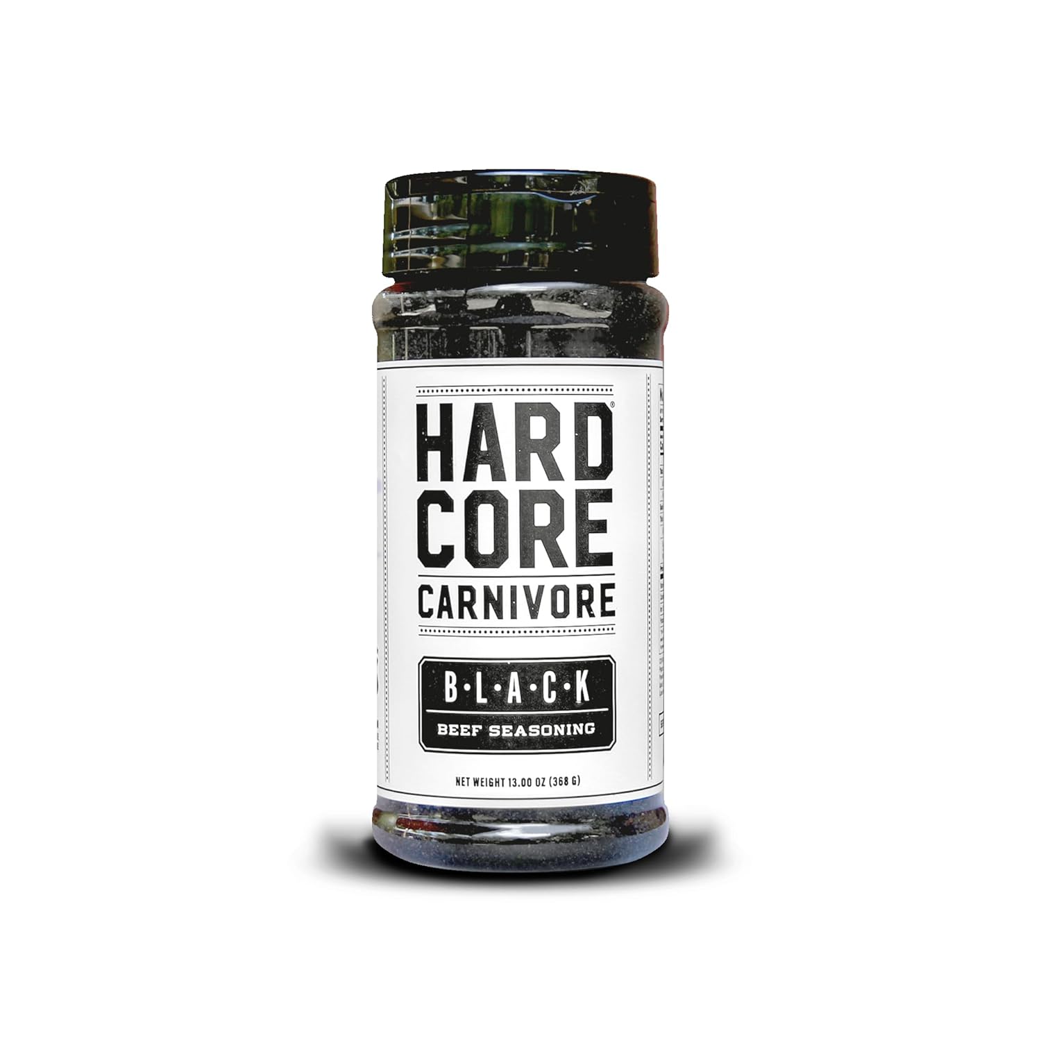 Hardcore Carnivore Black: Activated Charcoal Beef Seasoning Rub for Steak, Smoking, BBQ, Burgers, Brisket ++ (Large Shaker)
