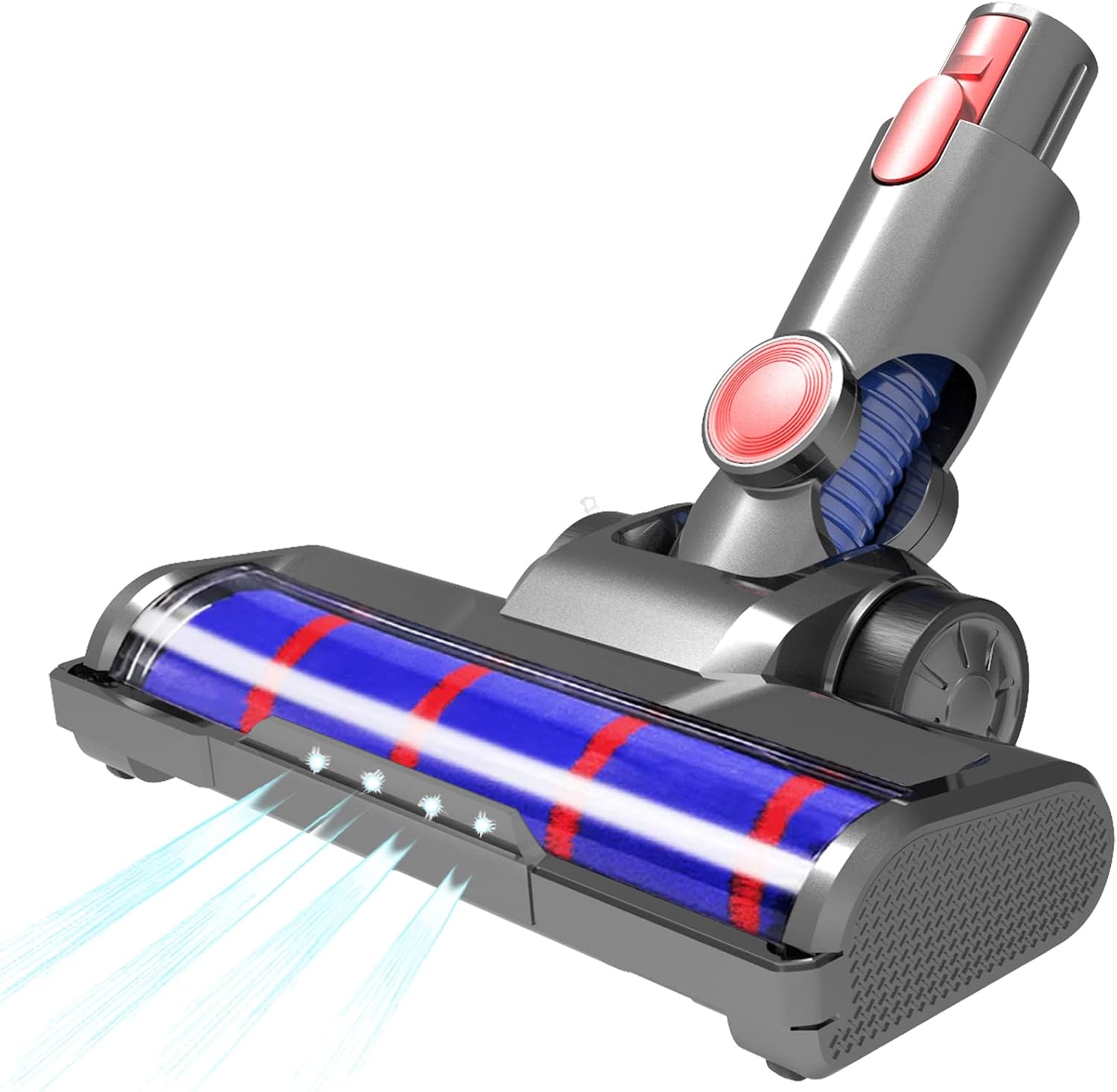 Vacuum Soft Roller Brush Head Replacement for Dyson V7 V8 V10 V11 V15 Hardwood Floor Attachment with 4 LED Headlights [v6, v12, sv18, DC, Ball and Slim Series Not Compatible]