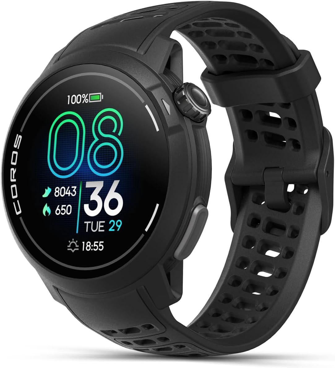 COROS PACE Pro GPS Sport Watch, 1.3-inch AMOLED Touchscreen, Fastest in Class Processor, 20 Days Battery Life, Navigation with Global Offline Maps, Sleep Tracking, Running, Cycling, Swimming- Black