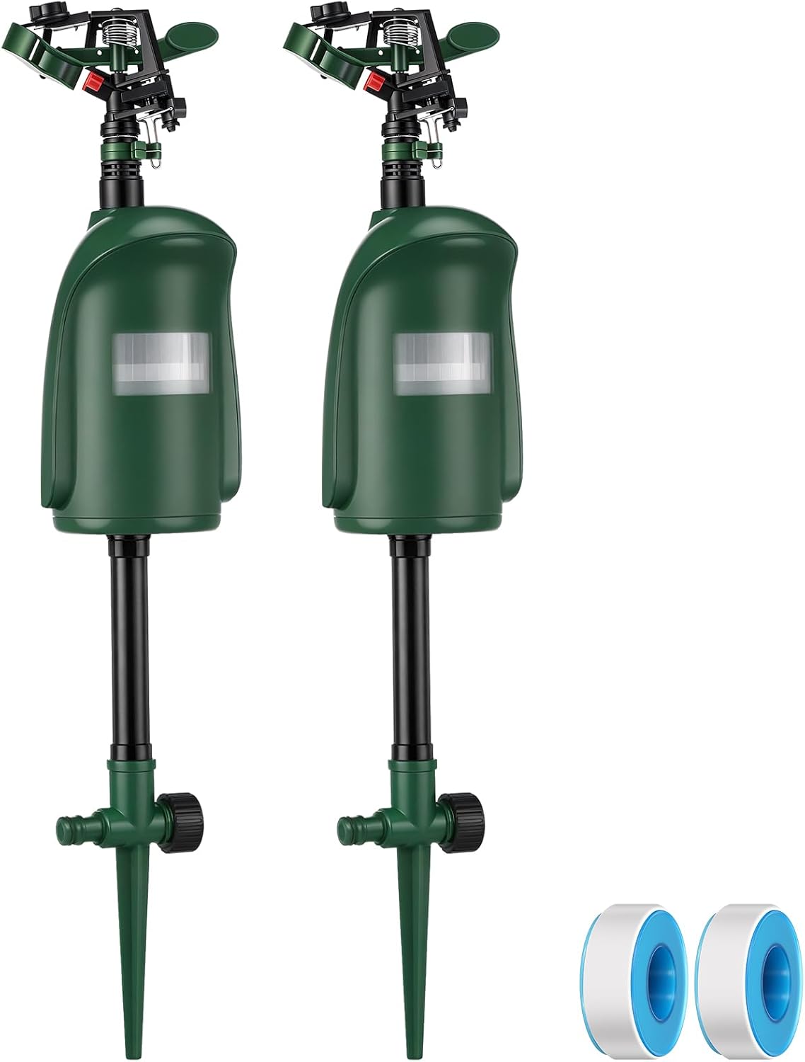 Qualirey Motion Activated Sprinkler Motion Activated Cat Deterrent Deer Repellent Animal Deterrent Devices for Garden Outdoor Need 3/4 Inch Hose Quick Coupler (Not Included), 2 Pack