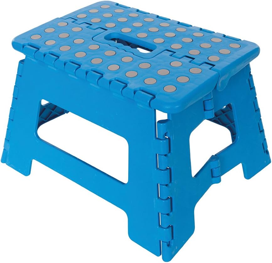 Silverline Super Strong Folding Step Stool | Holds up to 150KG | Anti Slip | Great for Kitchen, Garage, Bathroom and Bedroom | 220mm (968731)